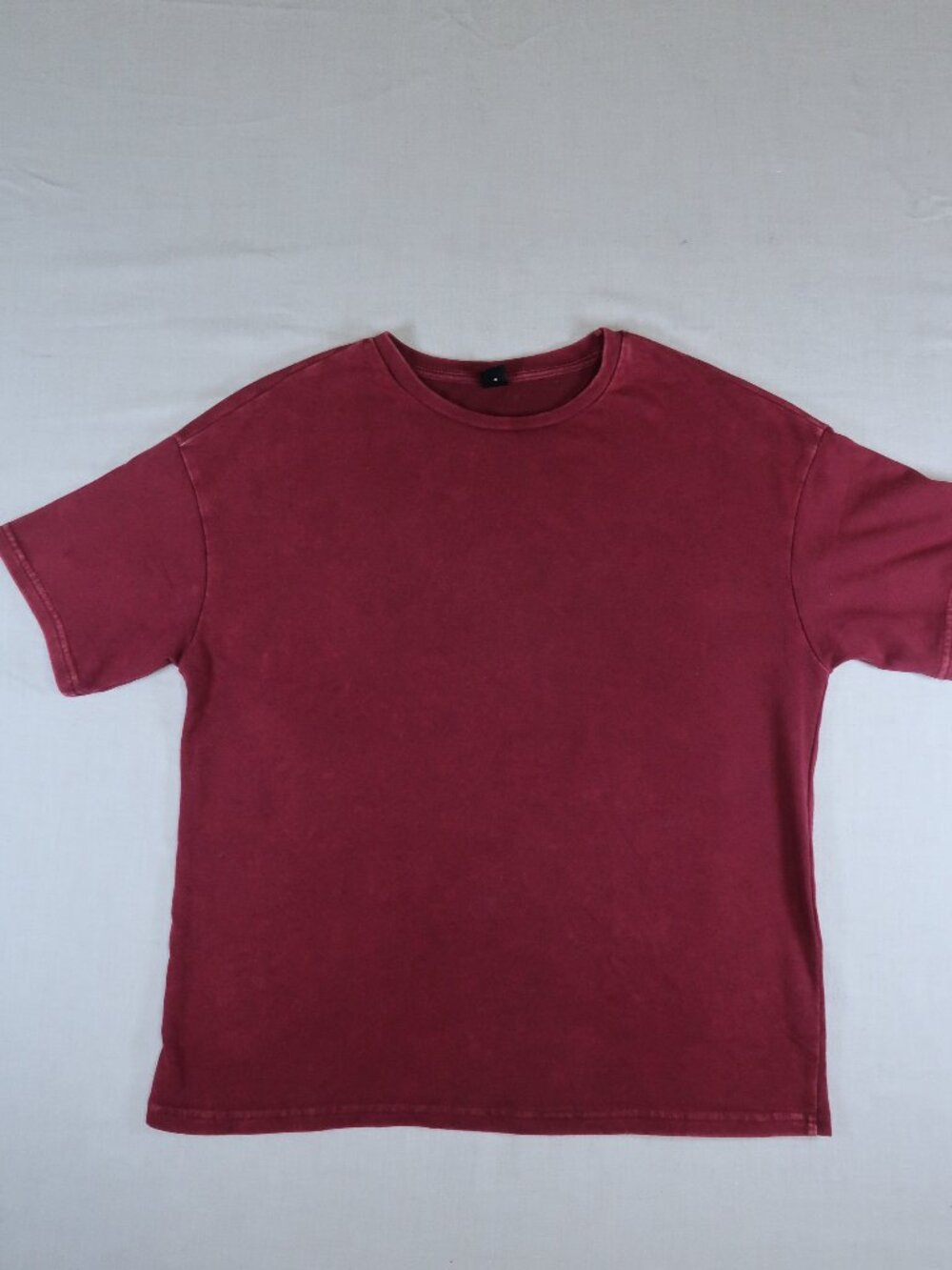 SHEIN Burgundy Oversized T-Shirt Medium Washed Basic Tee